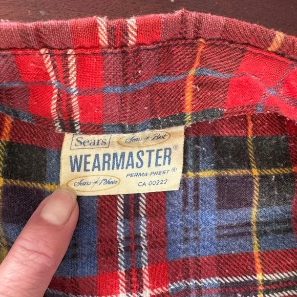 Sears Wearmaster Vintage Plaid Shirt Perma-Prest Collectors Americana Heritage - Picture 3 of 3